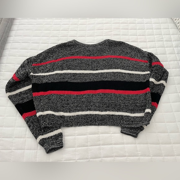 PacSun L. A. Hearts Black/Red & White Striped Sweater Size Small - Picture 3 of 3